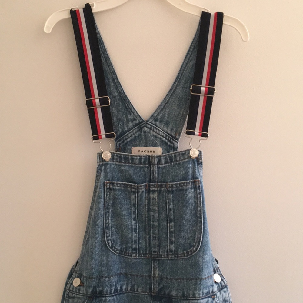 PacSun jean overalls with elastic straps